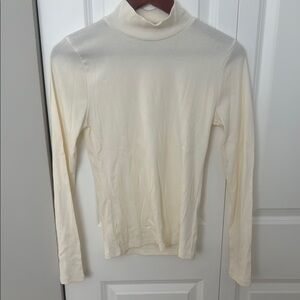 J. Crew Cream Fitted Long Sleeve Tee